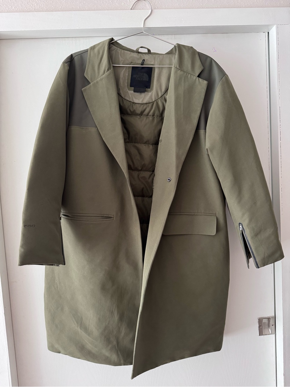 RARE NWOT North Face Women’s Olive Green Down Tailored Coat